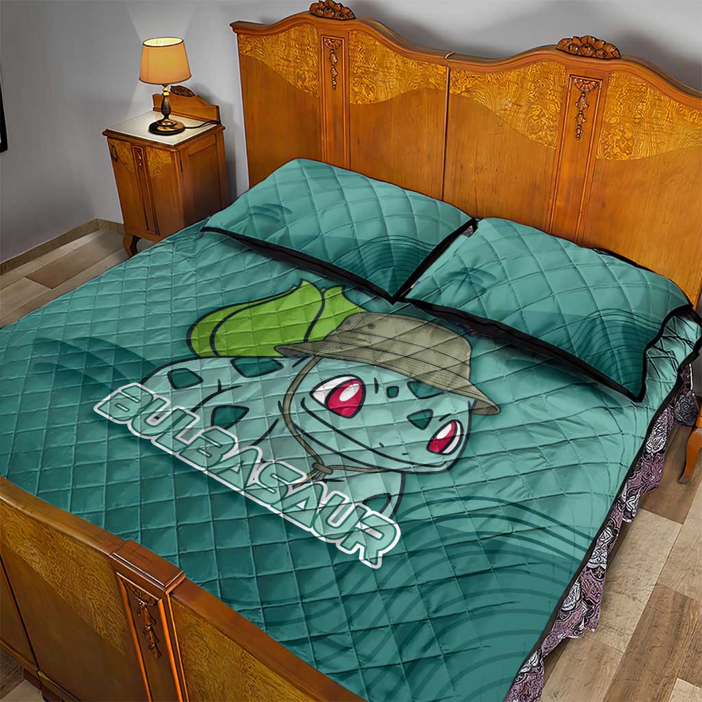 Bulbasaur Poké Quilt Bed Set Explorer Jungle Chibi Style