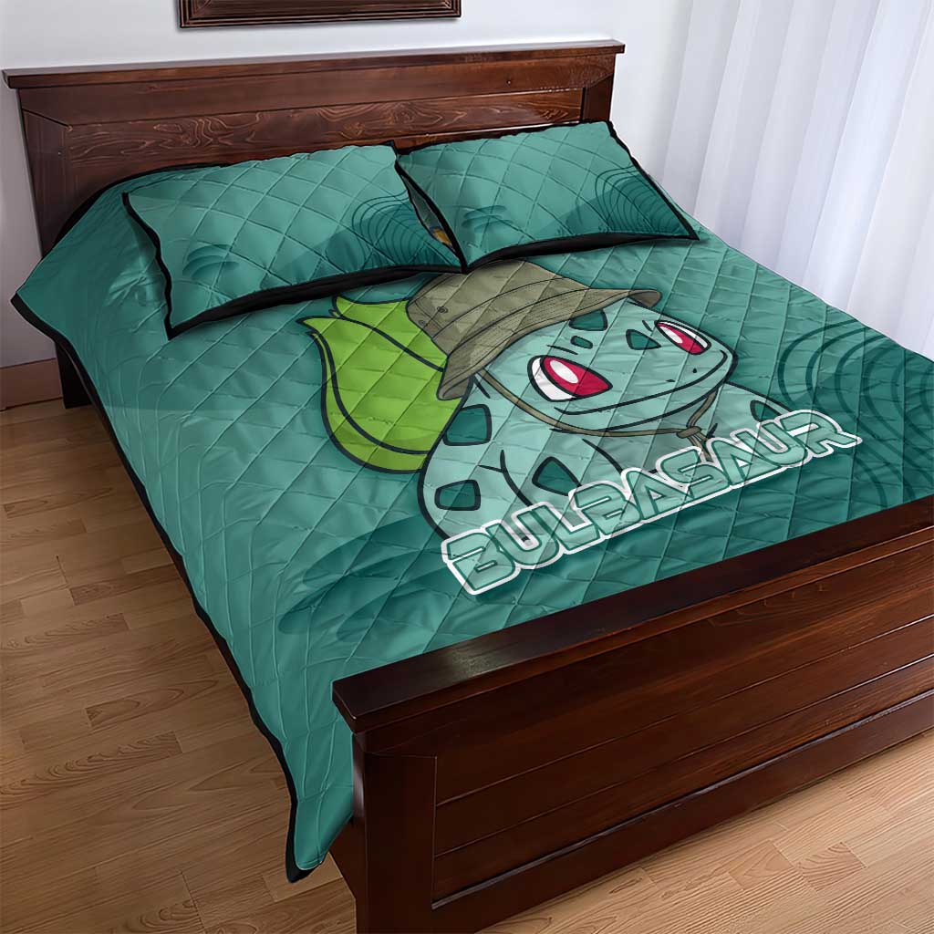 Bulbasaur Poké Quilt Bed Set Explorer Jungle Chibi Style