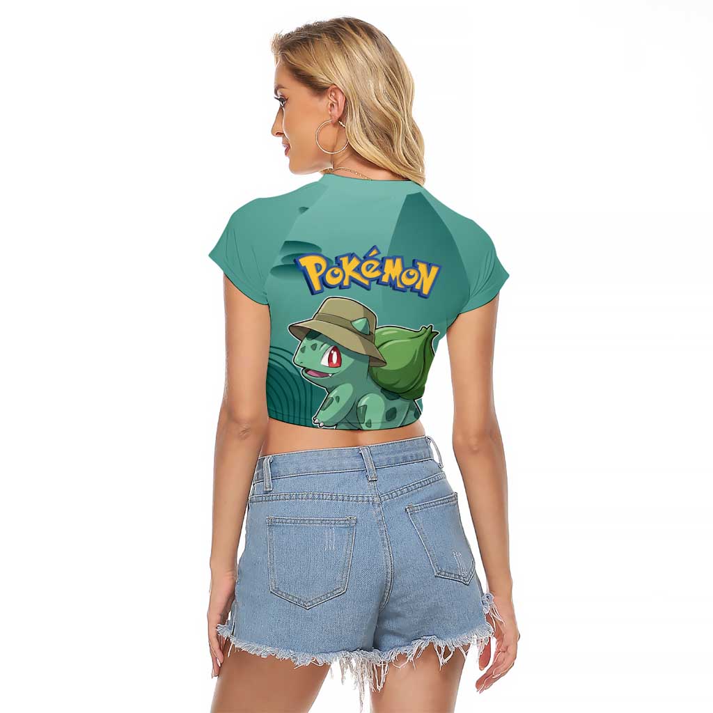 Bulbasaur Poké Raglan Cropped T Shirt Explorer Jungle Chibi Style