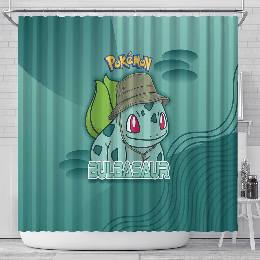 Bulbasaur Poké Shower Curtain Explorer Jungle Chibi Style