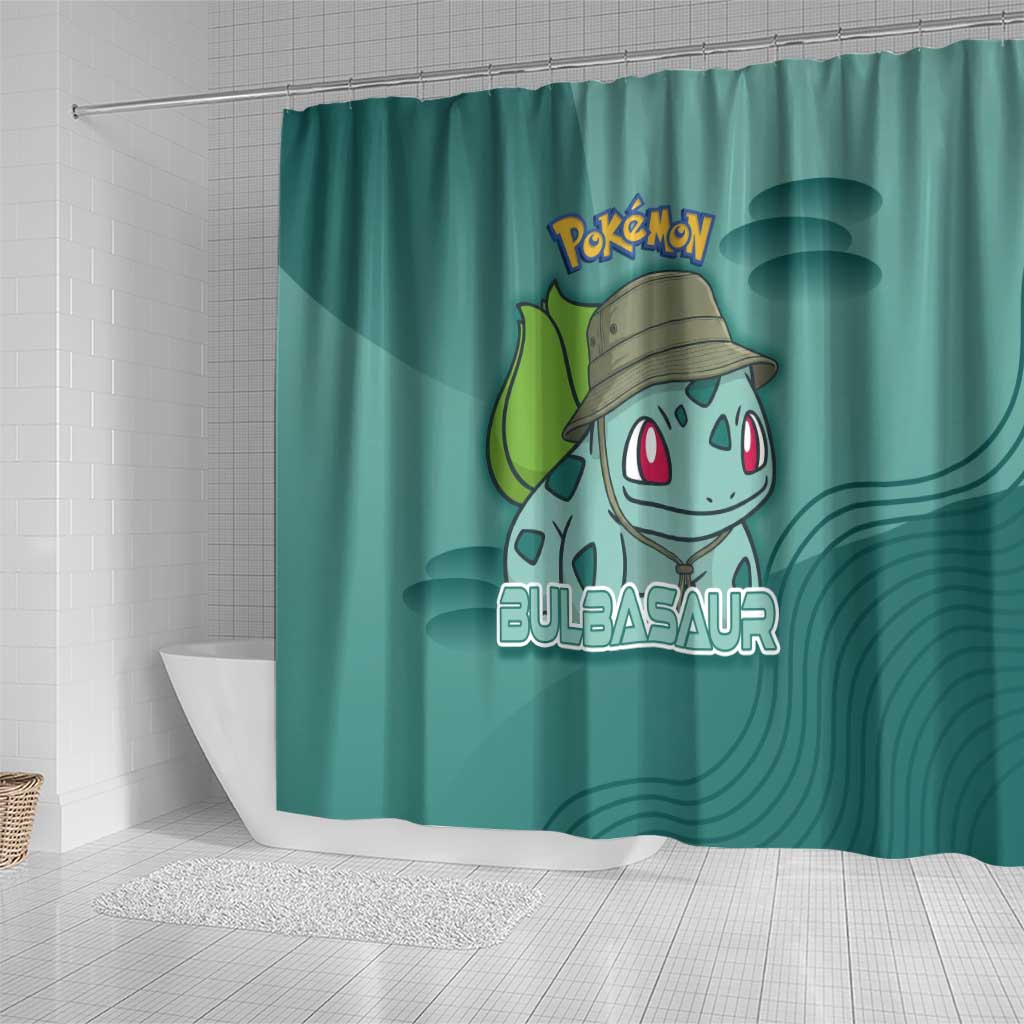 Bulbasaur Poké Shower Curtain Explorer Jungle Chibi Style