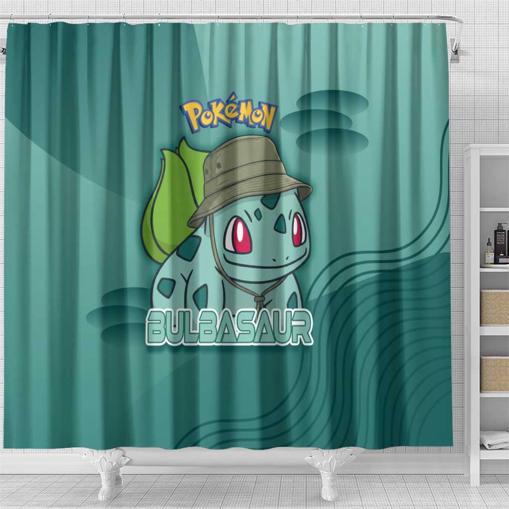 Bulbasaur Poké Shower Curtain Explorer Jungle Chibi Style