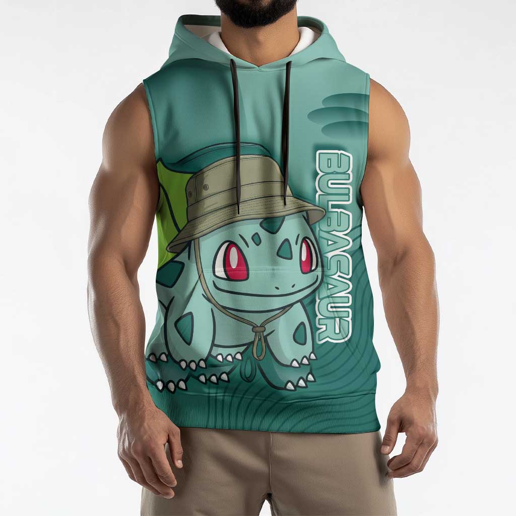 Bulbasaur Poké Sleeveless Hoodie Explorer Jungle Chibi Style