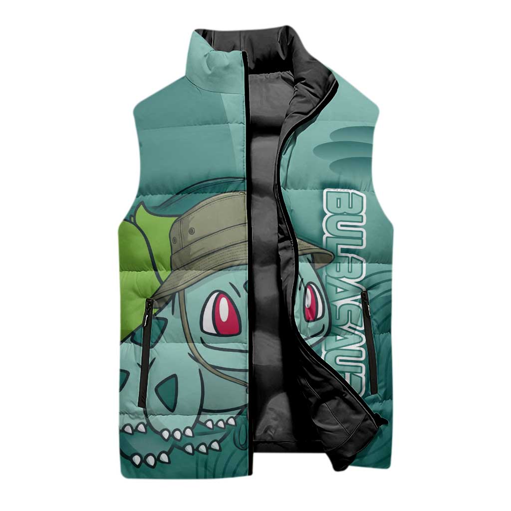 Bulbasaur Poké Sleeveless Puffer Jacket Explorer Jungle Chibi Style