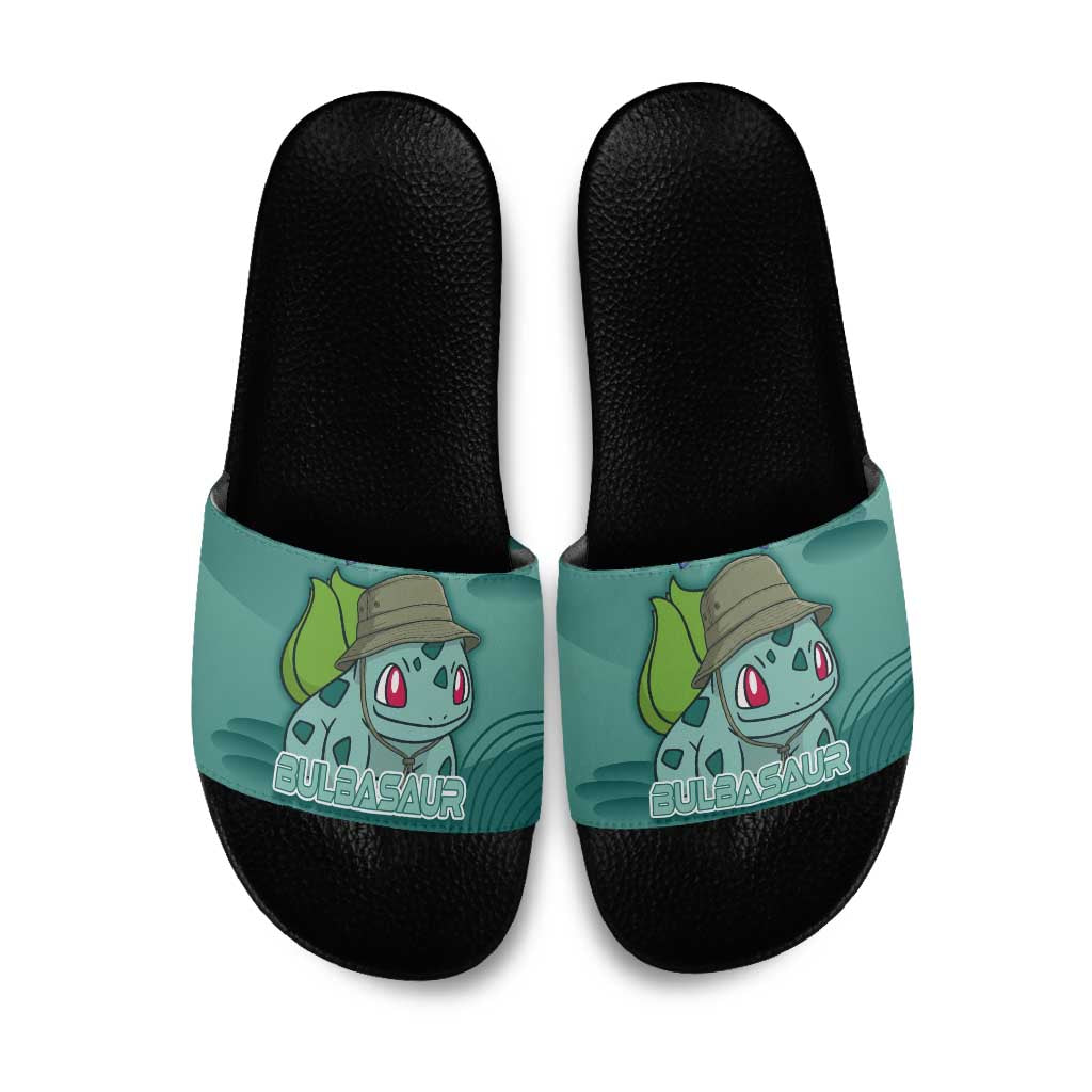 Bulbasaur Poké Slide Sandals Explorer Jungle Chibi Style