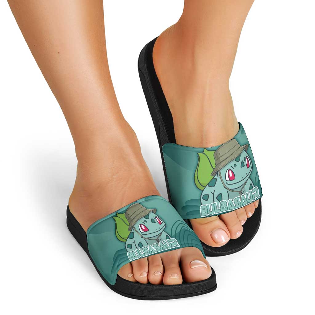 Bulbasaur Poké Slide Sandals Explorer Jungle Chibi Style