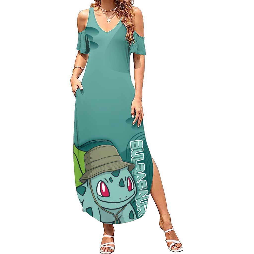 Bulbasaur Poké Summer Maxi Dress Explorer Jungle Chibi Style