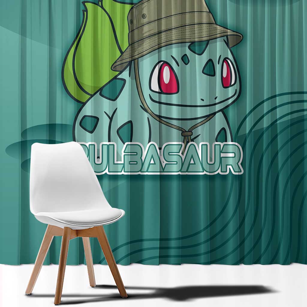 Bulbasaur Poké Window Curtain Explorer Jungle Chibi Style