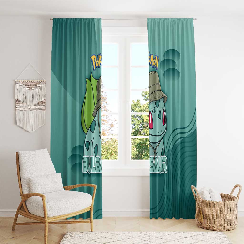 Bulbasaur Poké Window Curtain Explorer Jungle Chibi Style