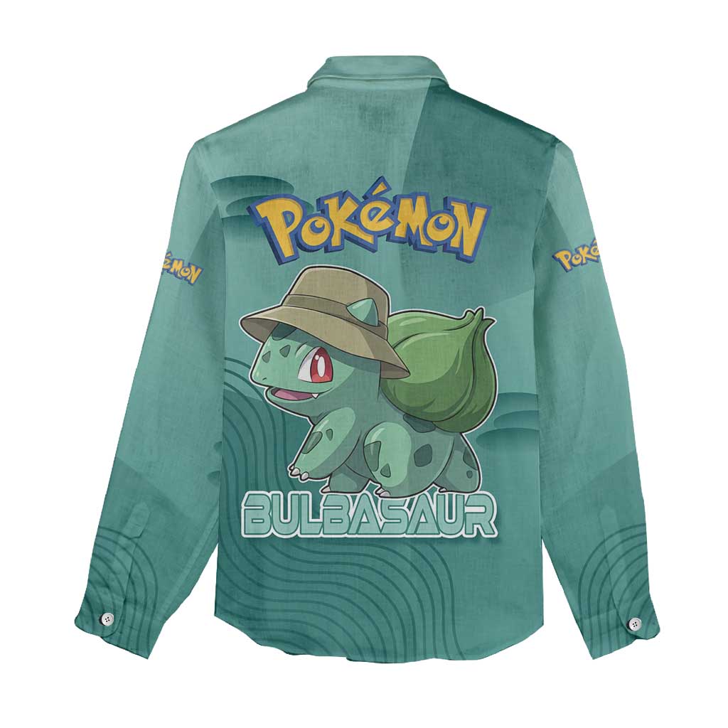 Bulbasaur Poké Women Casual Shirt Explorer Jungle Chibi Style