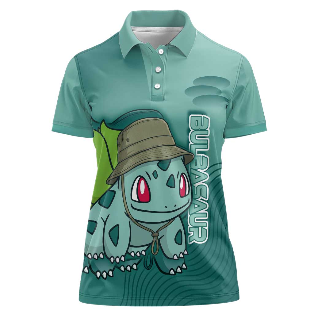 Bulbasaur Poké Women Polo Shirt Explorer Jungle Chibi Style