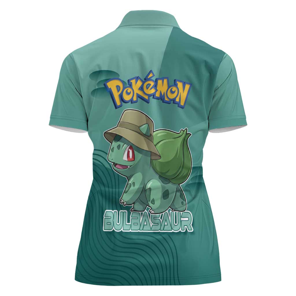 Bulbasaur Poké Women Polo Shirt Explorer Jungle Chibi Style