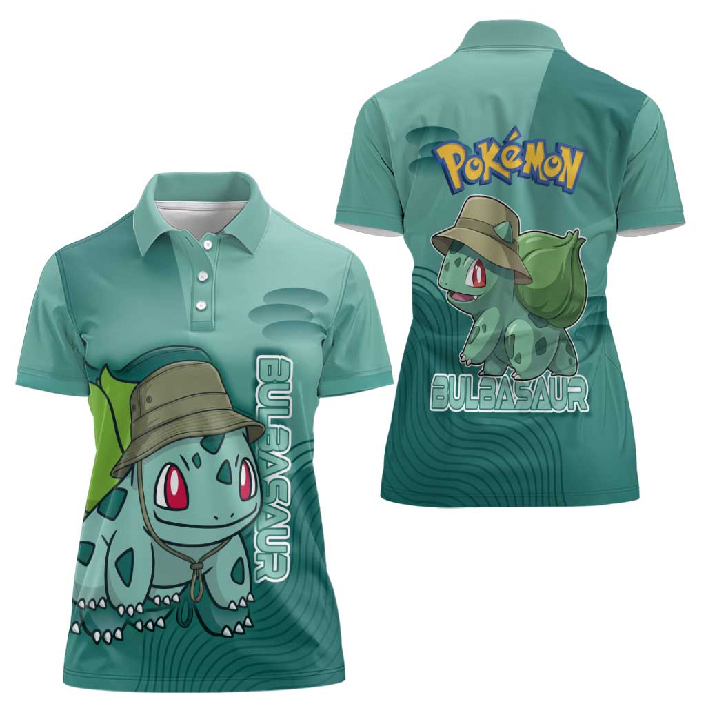 Bulbasaur Poké Women Polo Shirt Explorer Jungle Chibi Style