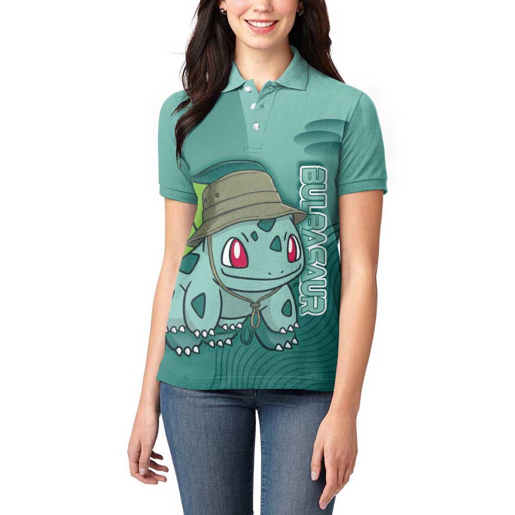 Bulbasaur Poké Women Polo Shirt Explorer Jungle Chibi Style