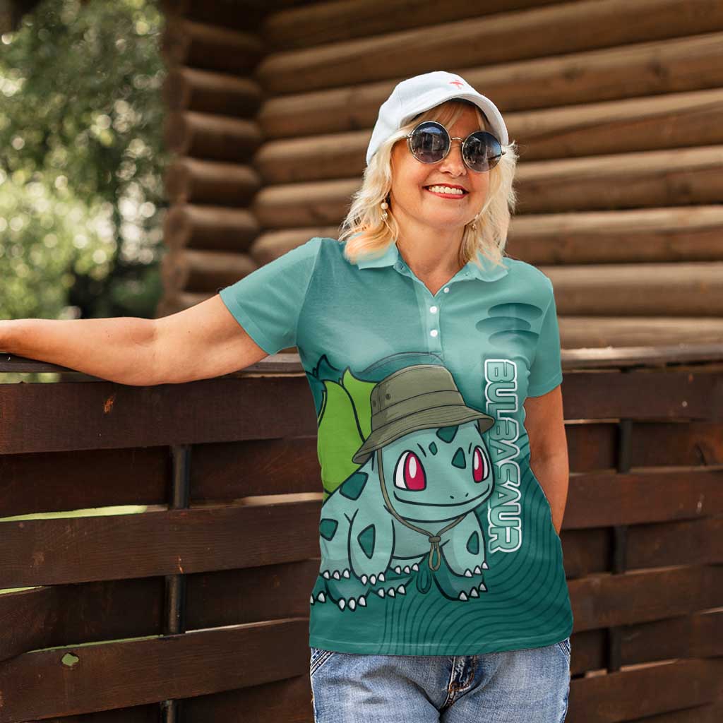 Bulbasaur Poké Women Polo Shirt Explorer Jungle Chibi Style