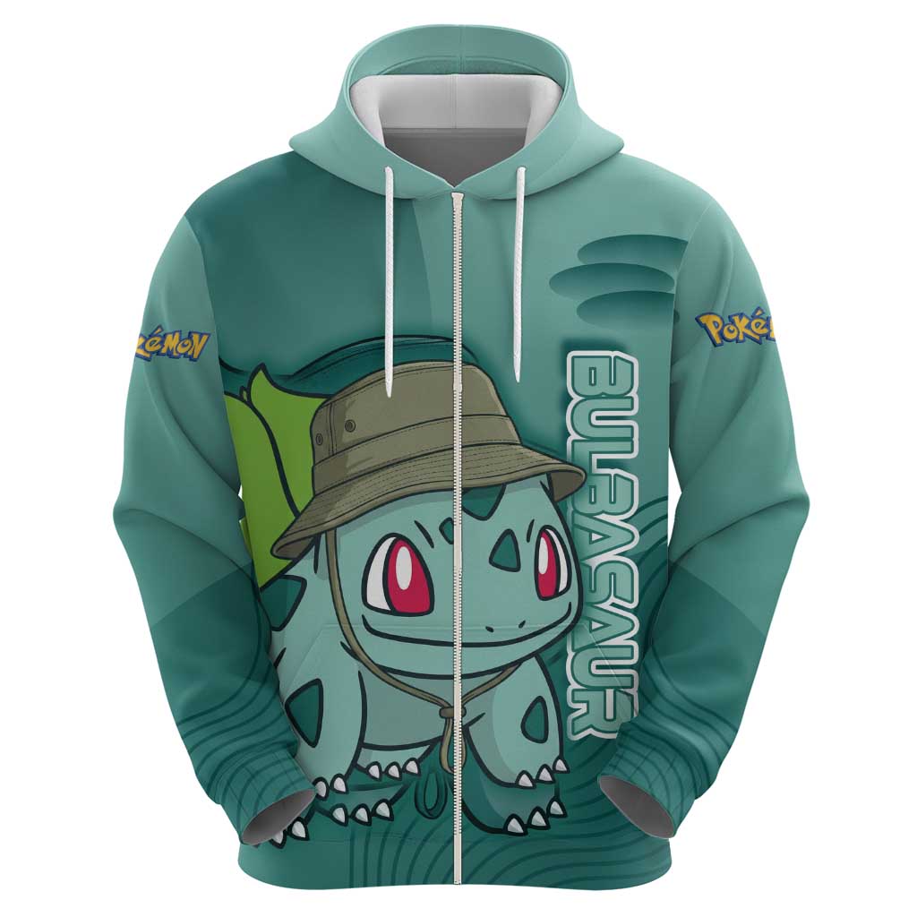 Bulbasaur Poké Zip Hoodie Explorer Jungle Chibi Style