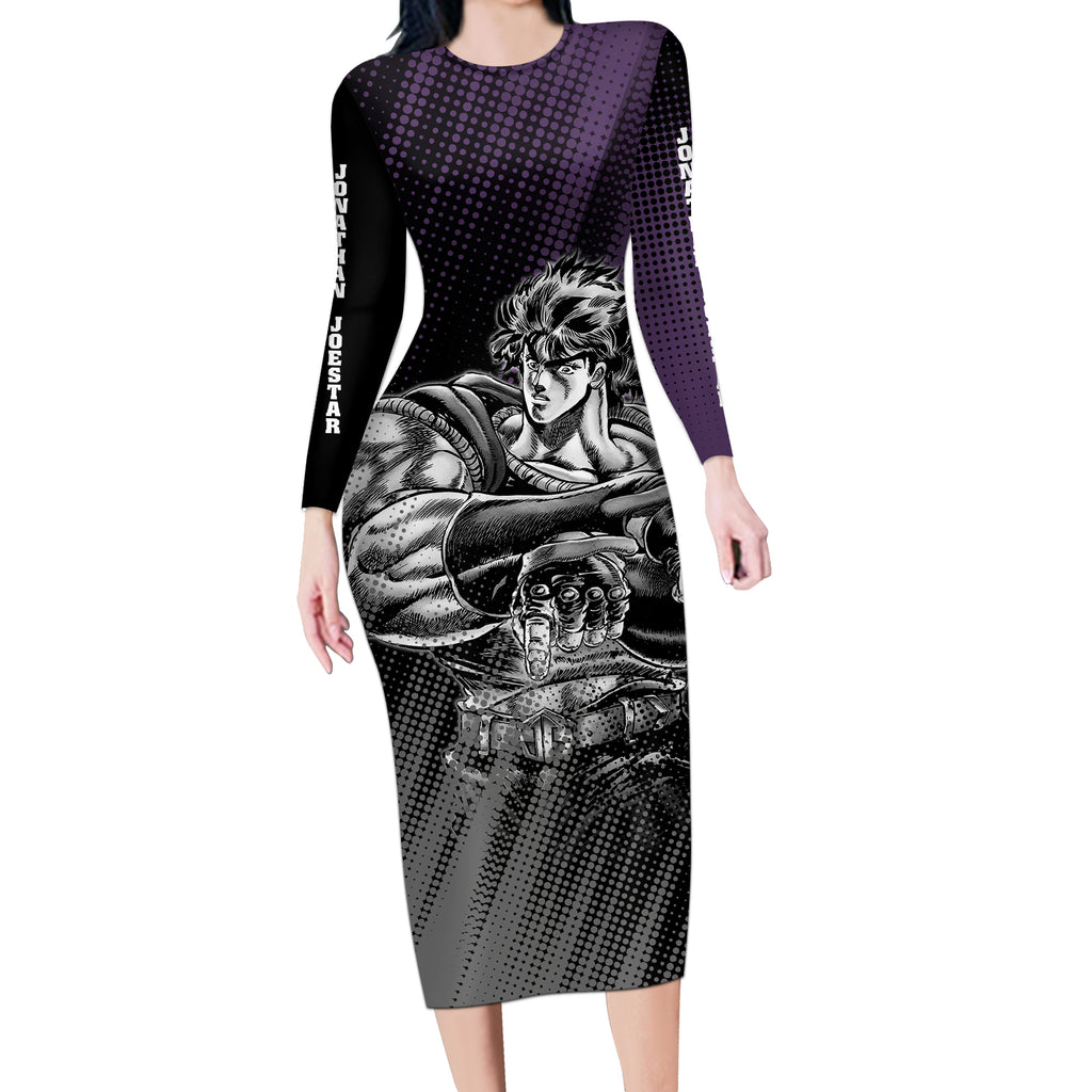 Jonathan Joestar JJBAs Long Sleeve Bodycon Dress JoJo's Bizarre Adventure