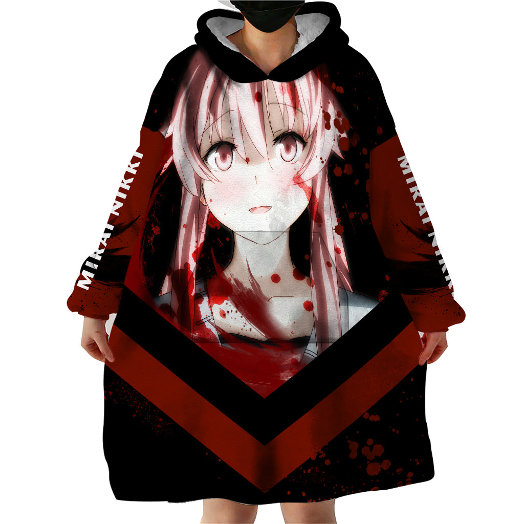 Future Diary Mirai Nikki Wearable Blanket Hoodie Yuno Gasai