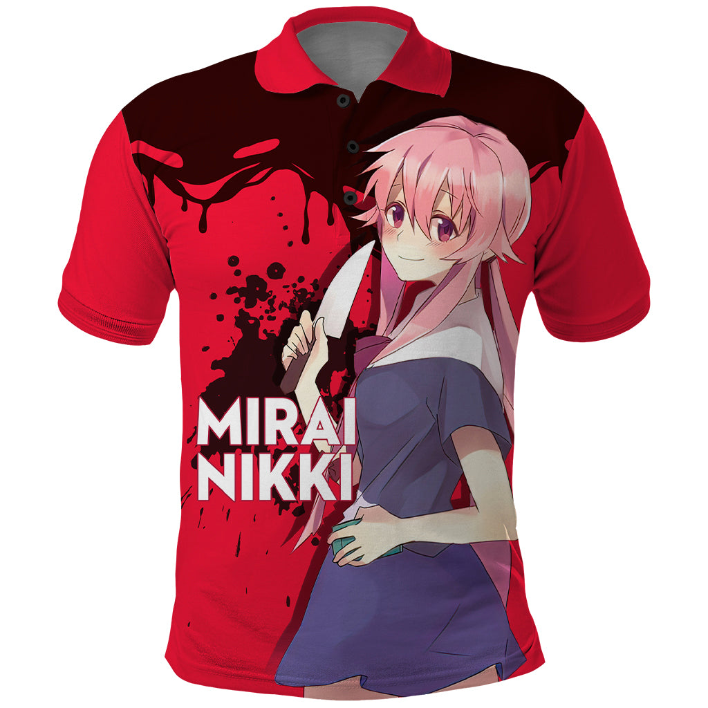 Yuno Gasai Future Diary Mirai Nikki Polo Shirt Anime Style