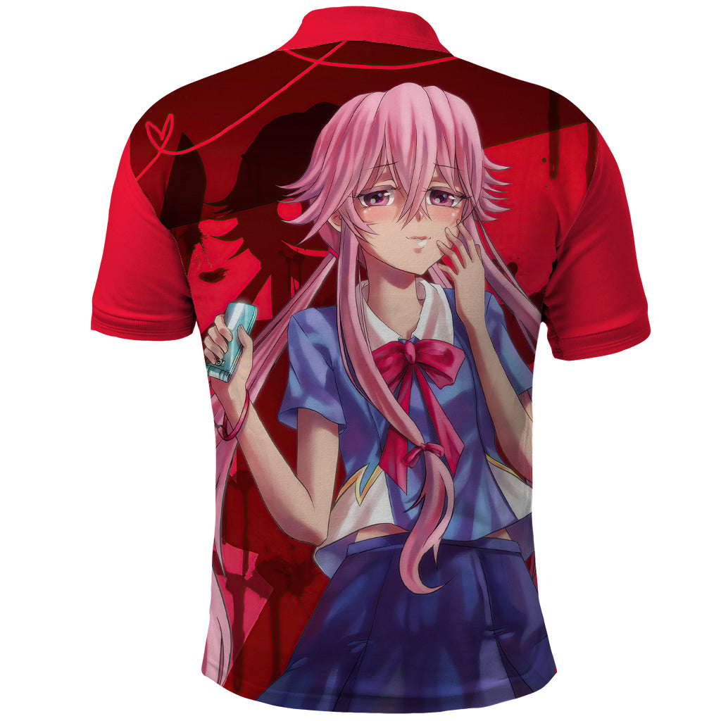 Yuno Gasai Future Diary Mirai Nikki Polo Shirt Anime Style