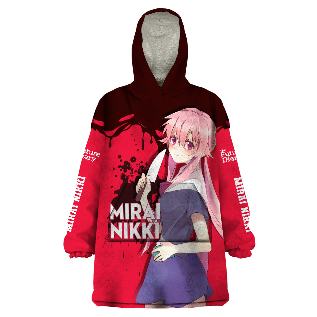 Yuno Gasai Future Diary Mirai Nikki Wearable Blanket Hoodie Anime Style