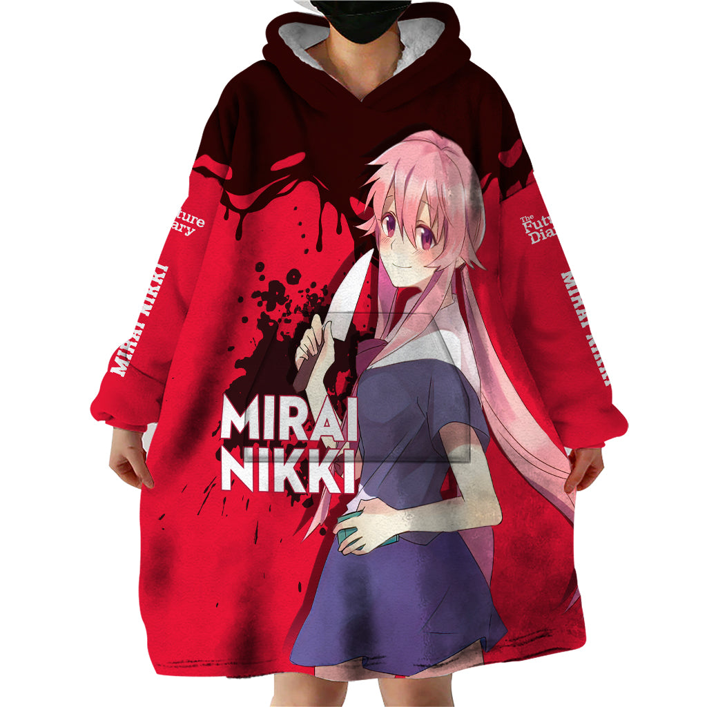 Yuno Gasai Future Diary Mirai Nikki Wearable Blanket Hoodie Anime Style
