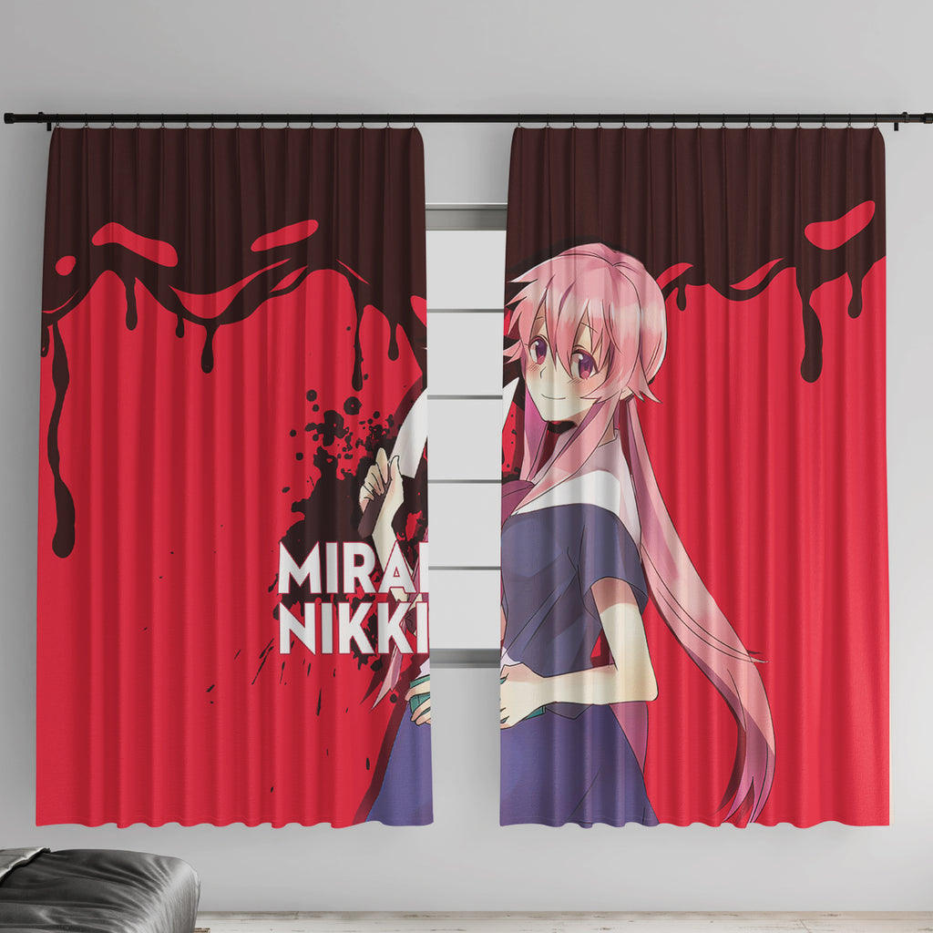 Yuno Gasai Future Diary Mirai Nikki Window Curtain Anime Style