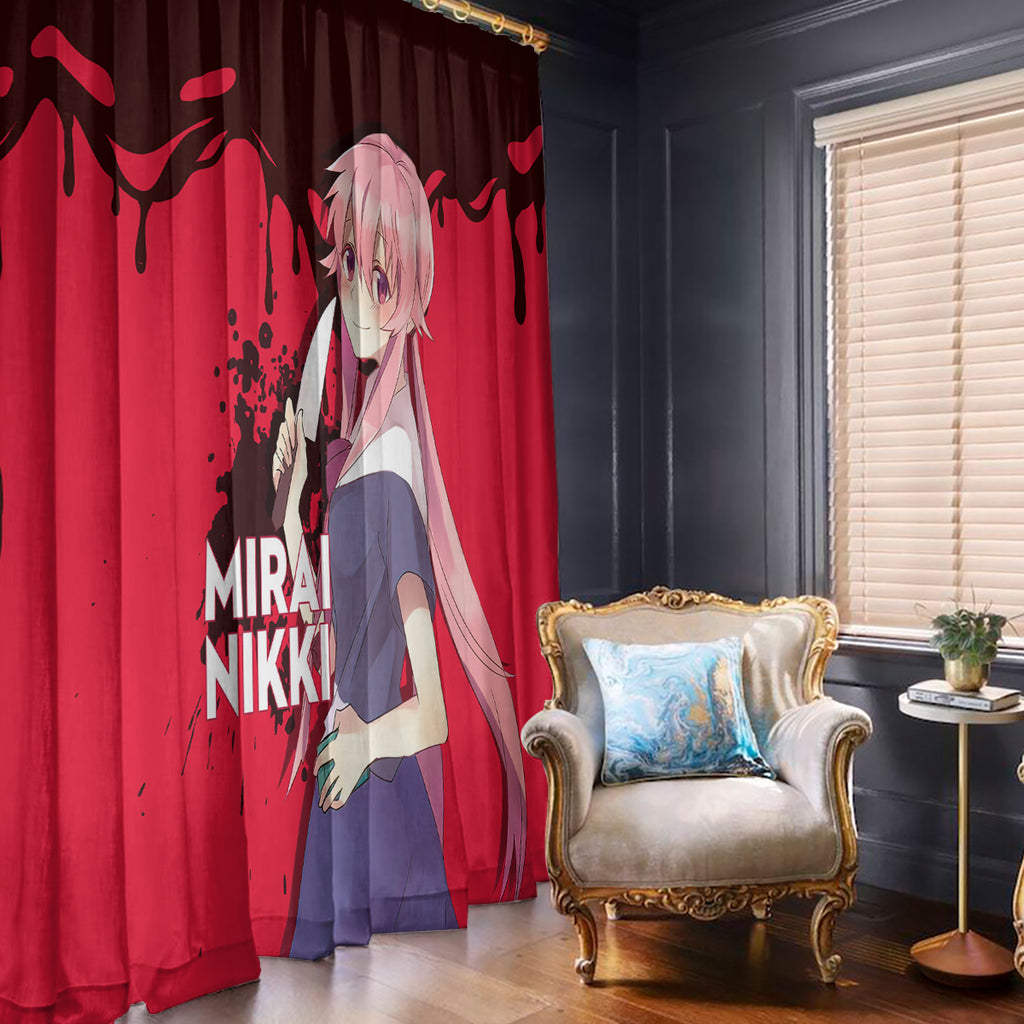Yuno Gasai Future Diary Mirai Nikki Window Curtain Anime Style