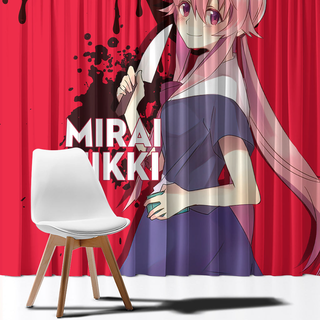 Yuno Gasai Future Diary Mirai Nikki Window Curtain Anime Style