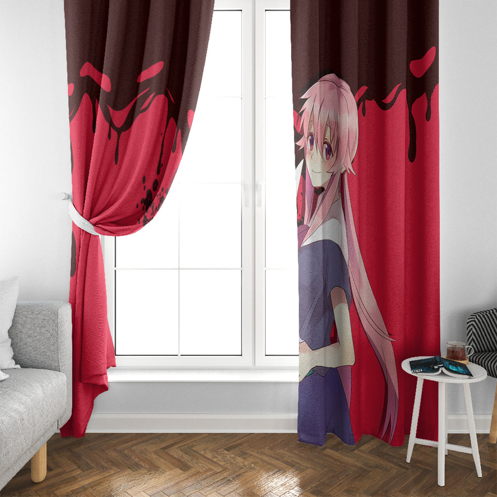 Yuno Gasai Future Diary Mirai Nikki Window Curtain Anime Style