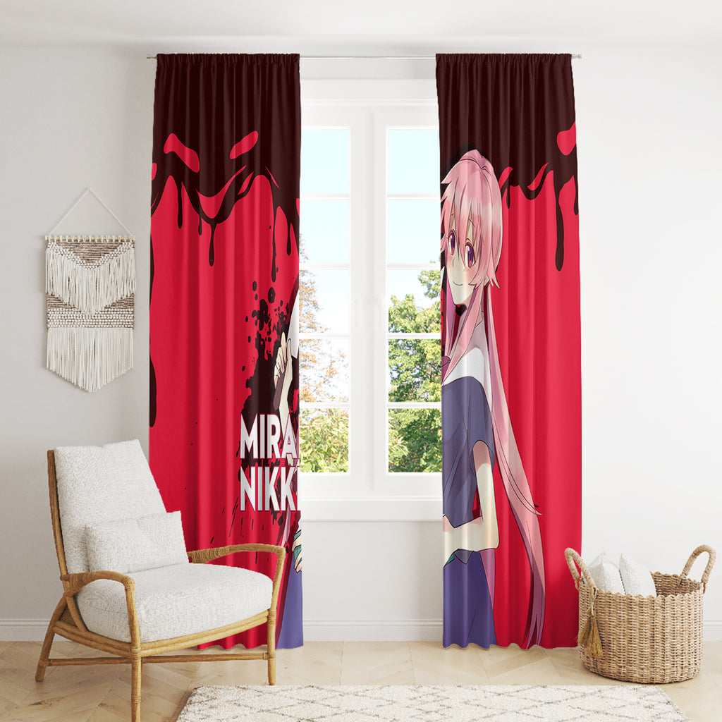 Yuno Gasai Future Diary Mirai Nikki Window Curtain Anime Style