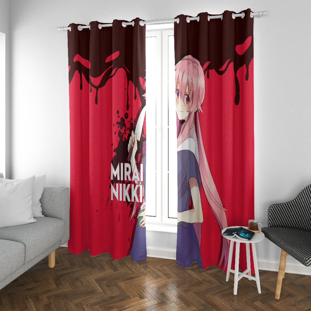 Yuno Gasai Future Diary Mirai Nikki Window Curtain Anime Style