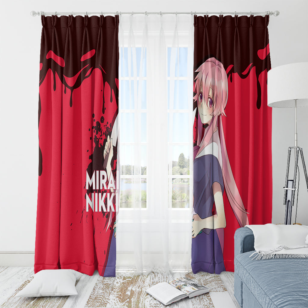 Yuno Gasai Future Diary Mirai Nikki Window Curtain Anime Style