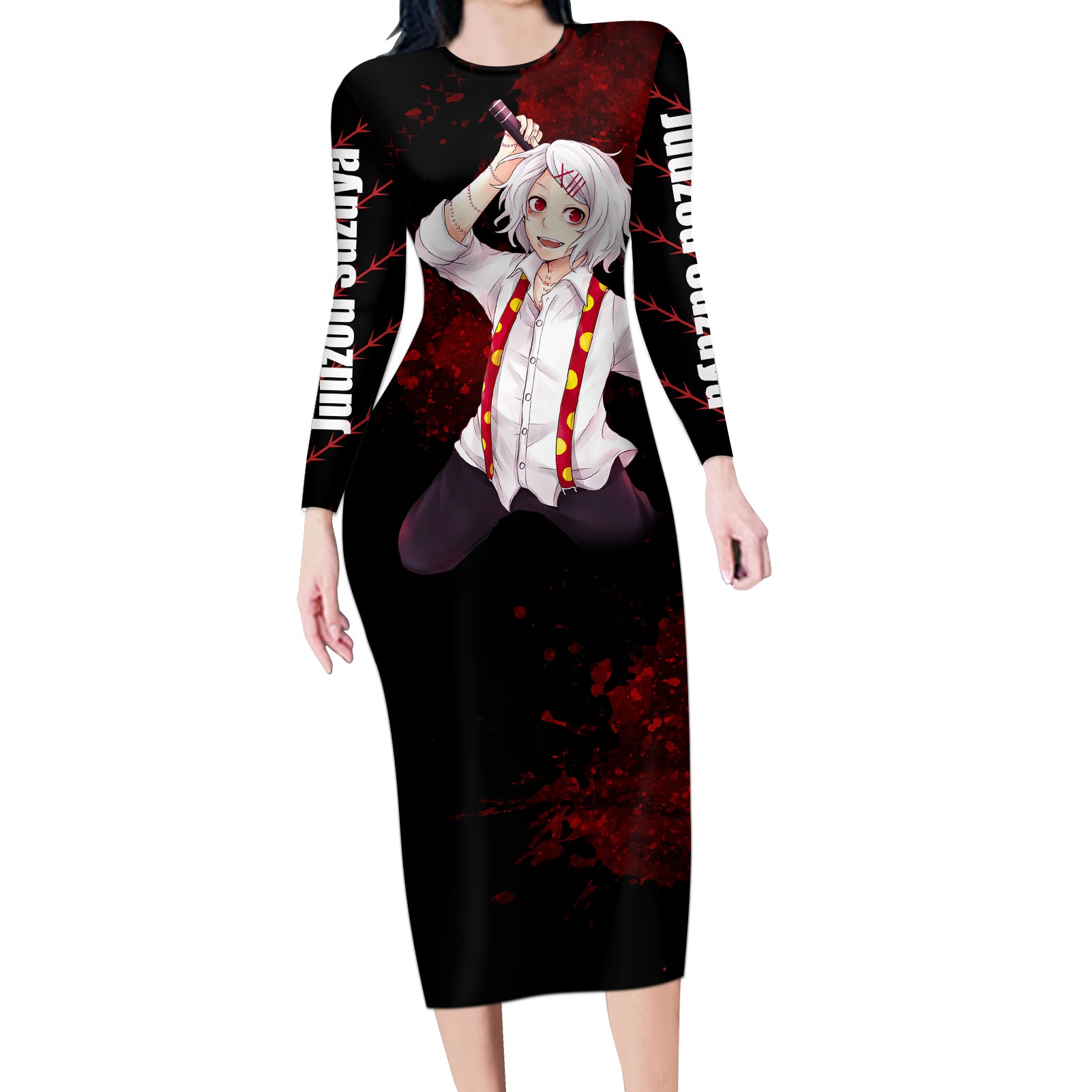 Juuzou Suzuya - Tokyo Ghoul Long Sleeve Bodycon Dress Anime Grunge Style