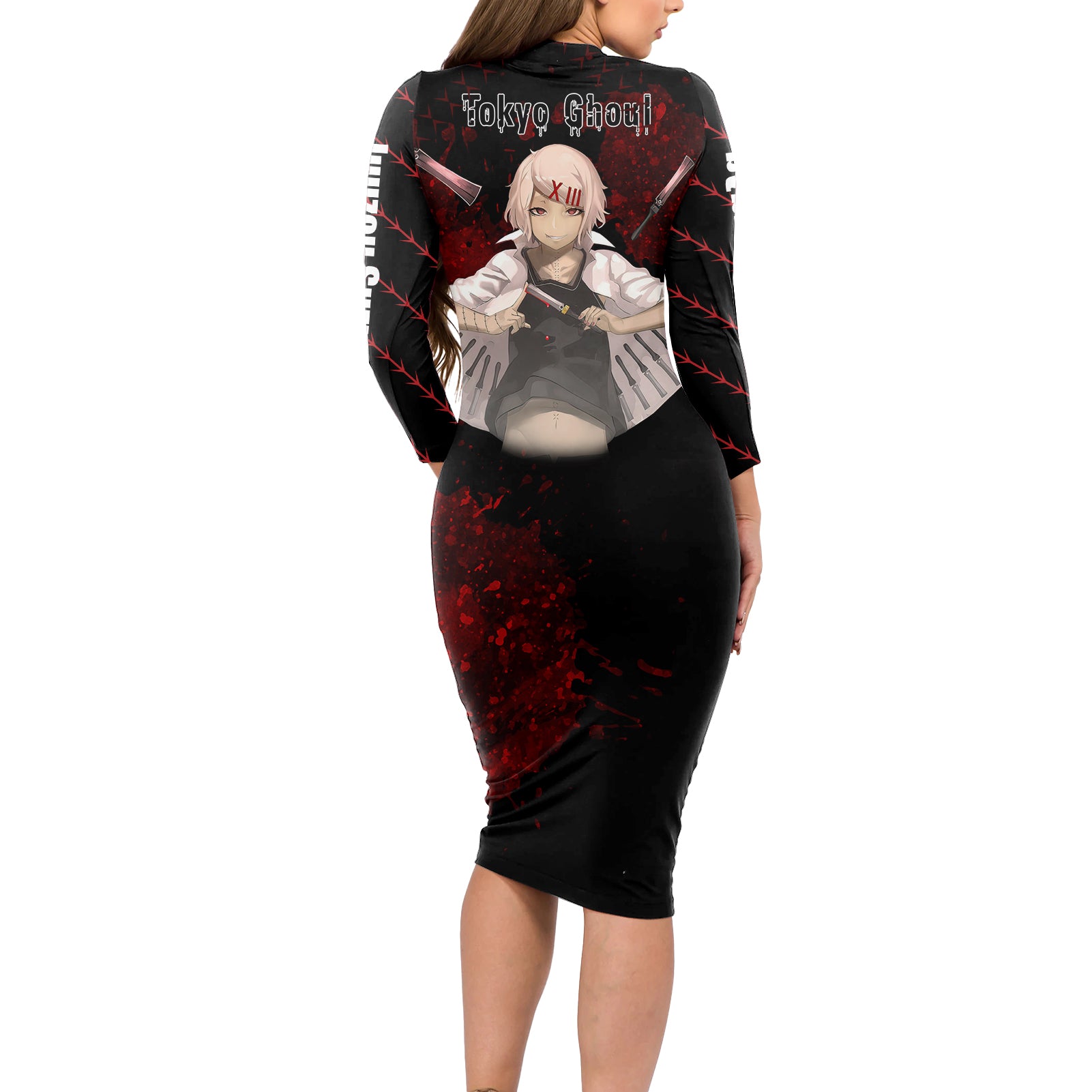 Juuzou Suzuya - Tokyo Ghoul Long Sleeve Bodycon Dress Anime Grunge Style