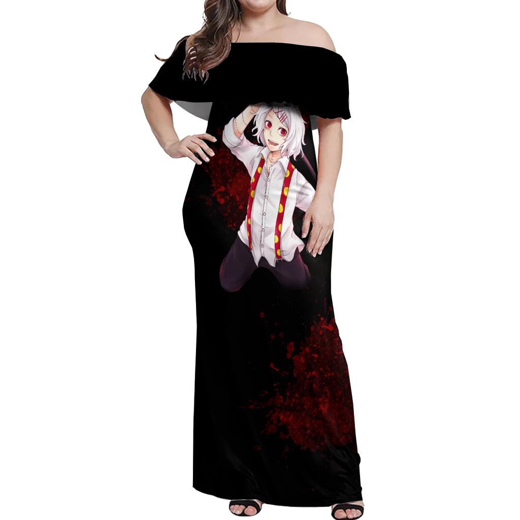 Juuzou Suzuya - Tokyo Ghoul Off Shoulder Maxi Dress Anime Grunge Style
