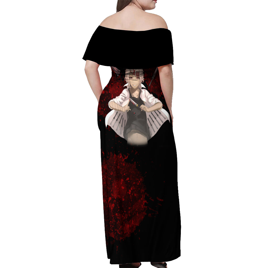 Juuzou Suzuya - Tokyo Ghoul Off Shoulder Maxi Dress Anime Grunge Style