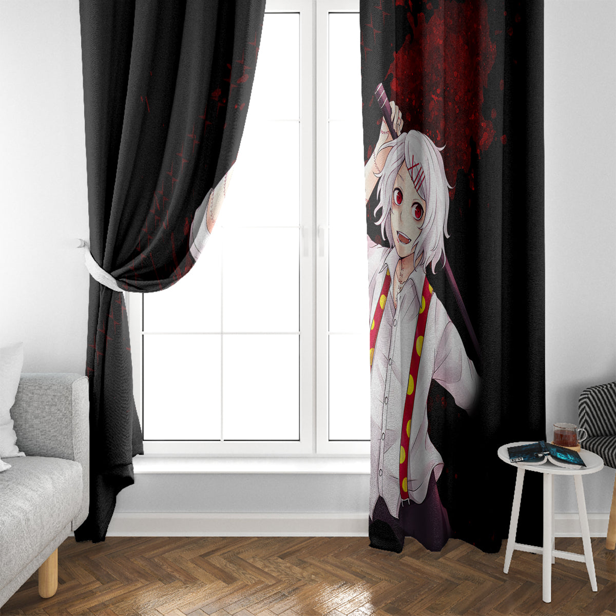 Juuzou Suzuya - Tokyo Ghoul Window Curtain Anime Grunge Style