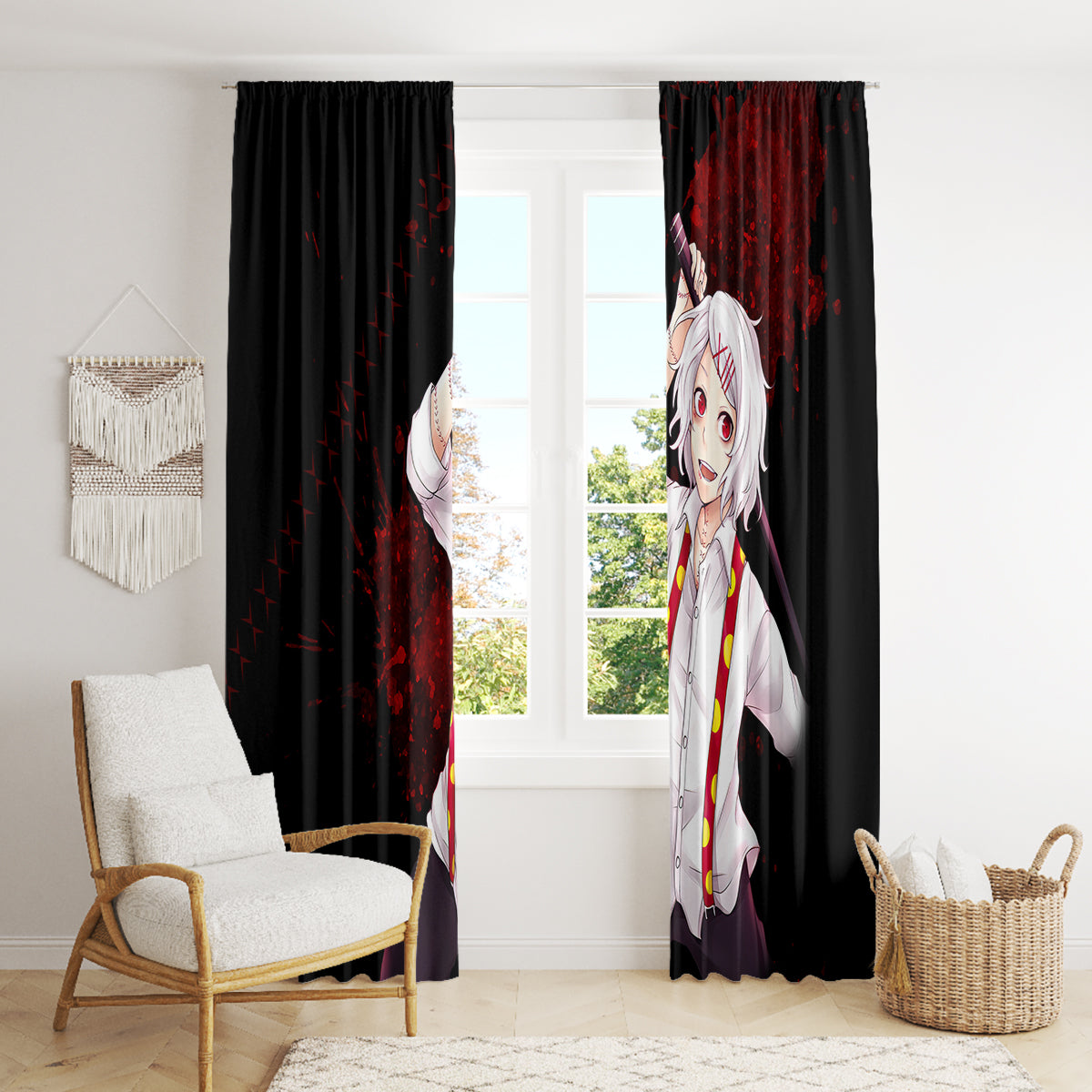 Juuzou Suzuya - Tokyo Ghoul Window Curtain Anime Grunge Style