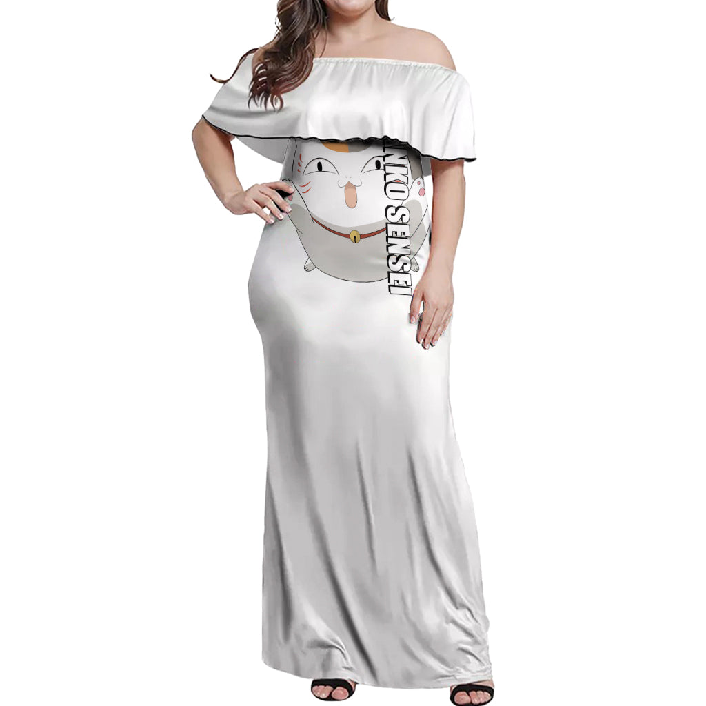 Nyanko Sensei Madara - Natsume Yuujinchou Off Shoulder Maxi Dress Anime Style