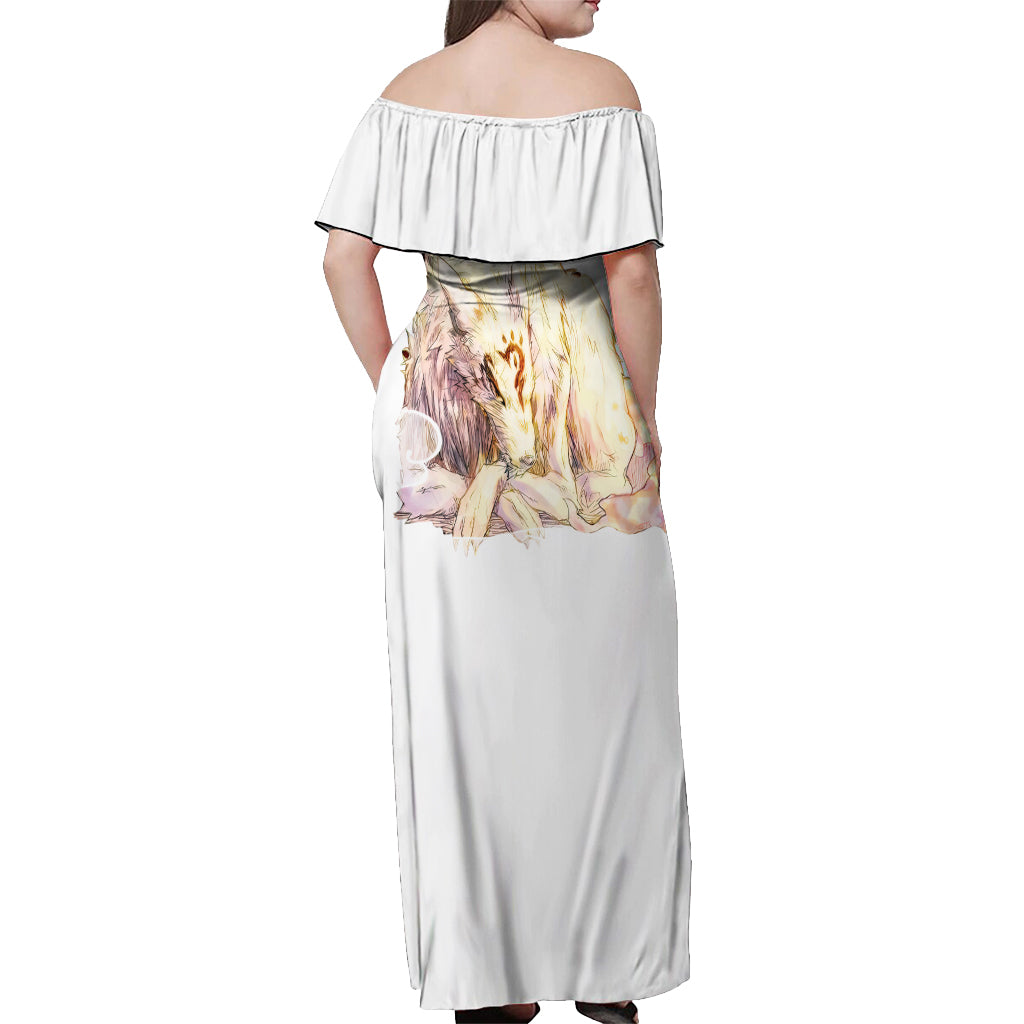 Nyanko Sensei Madara - Natsume Yuujinchou Off Shoulder Maxi Dress Anime Style