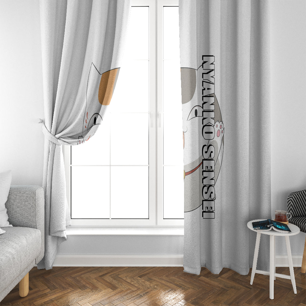 Nyanko Sensei Madara - Natsume Yuujinchou Window Curtain Anime Style