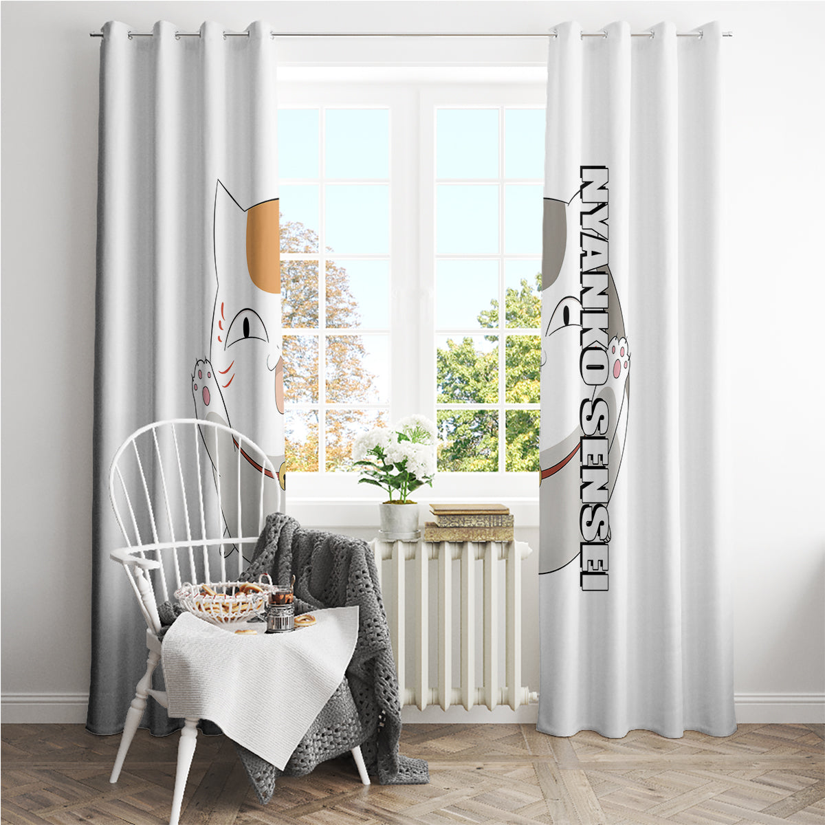 Nyanko Sensei Madara - Natsume Yuujinchou Window Curtain Anime Style