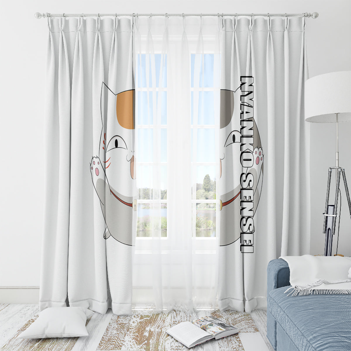 Nyanko Sensei Madara - Natsume Yuujinchou Window Curtain Anime Style