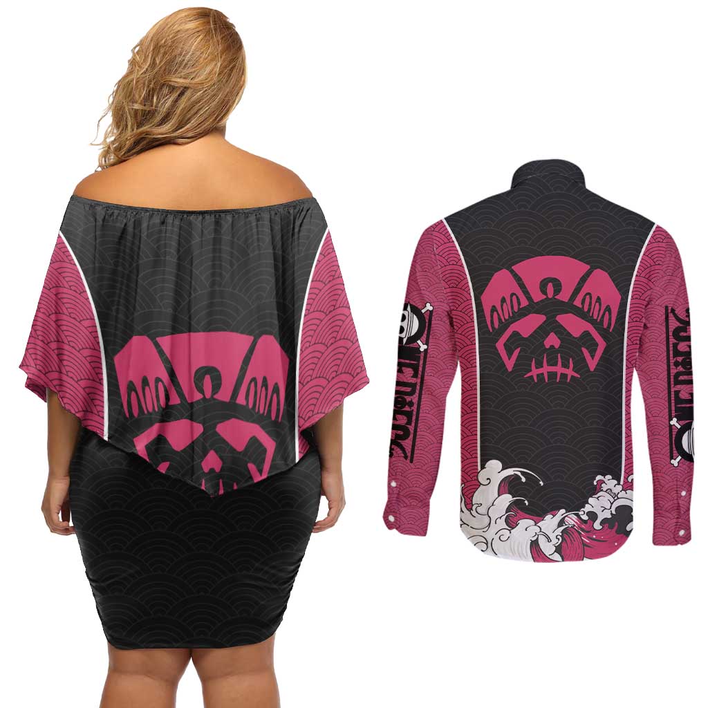 Charlotte Katakuri - One Piece Couples Matching Off Shoulder Short Dress and Long Sleeve Button Shirt Anime Japan Pattern Style