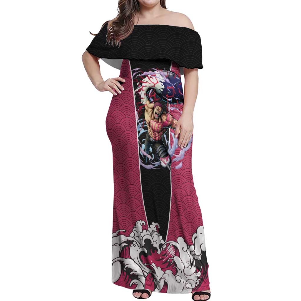 Charlotte Katakuri - One Piece Off Shoulder Maxi Dress Anime Japan Pattern Style
