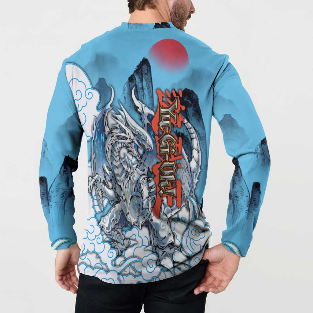 Blue-Eyes White Dragon Button Sweatshirt Anime Japan Art Style