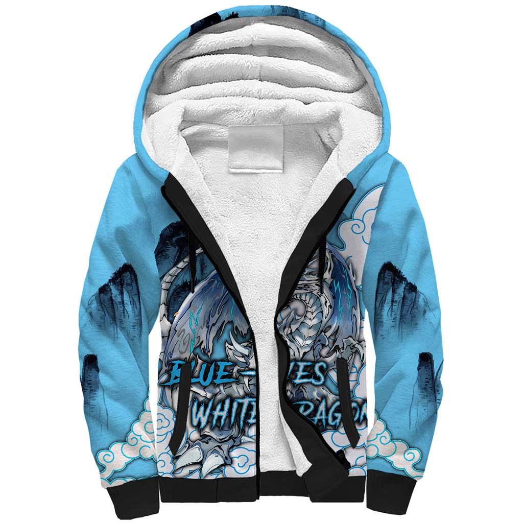 Blue-Eyes White Dragon Sherpa Hoodie Anime Japan Art Style