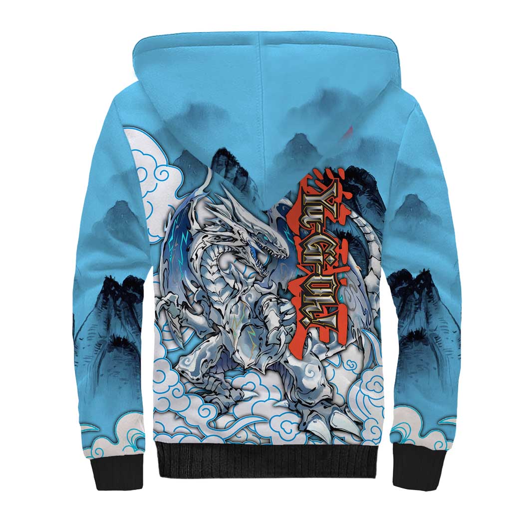 Blue-Eyes White Dragon Sherpa Hoodie Anime Japan Art Style