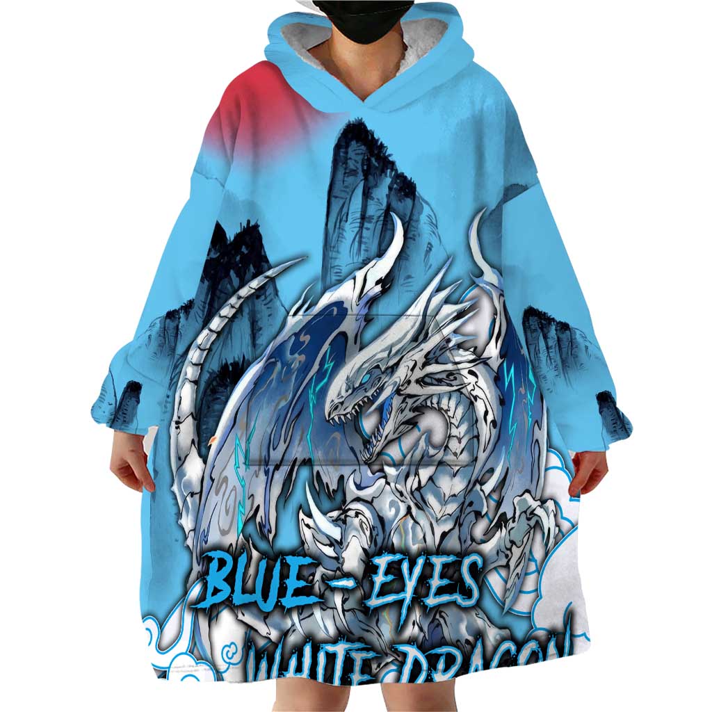 Blue-Eyes White Dragon Wearable Blanket Hoodie Anime Japan Art Style